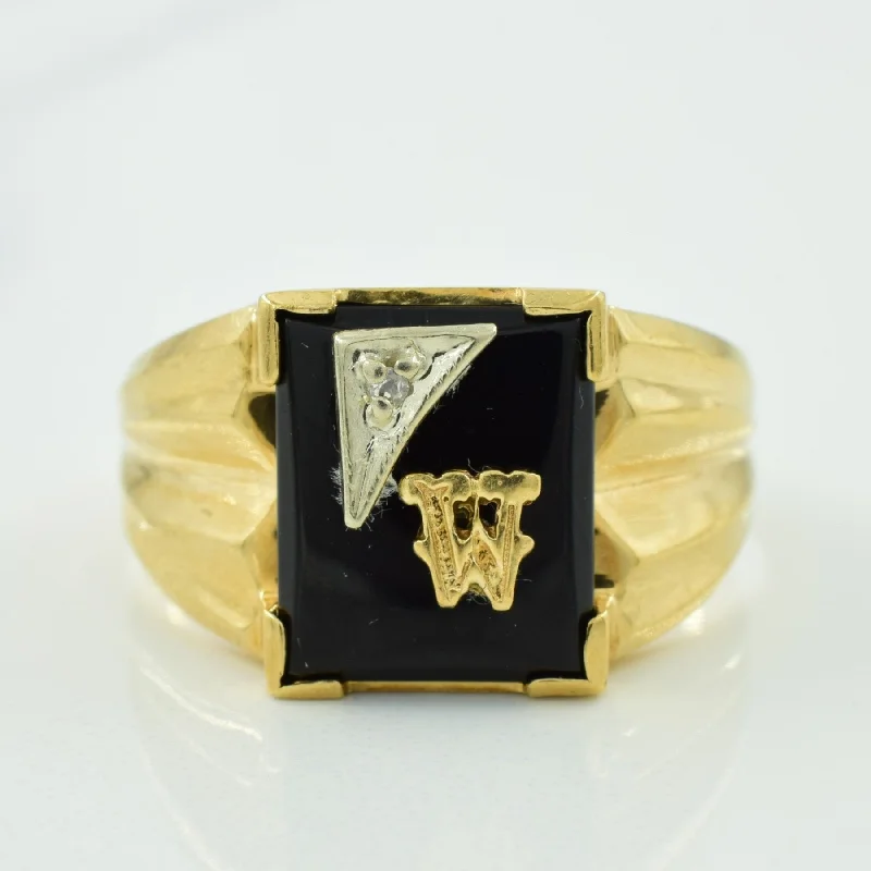 Unique Jewelry Designs Now At Discounted Rates 'W' Initialed Diamond Ring | 3.75ct, 0.01ct | SZ 10 |