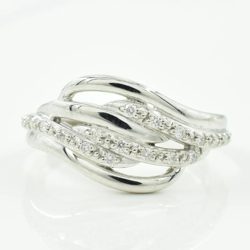 Shop High-Quality Jewelry At Jaw-Dropping Discounts Wave Diamond Ring | 0.14ctw | SZ 6.75 |