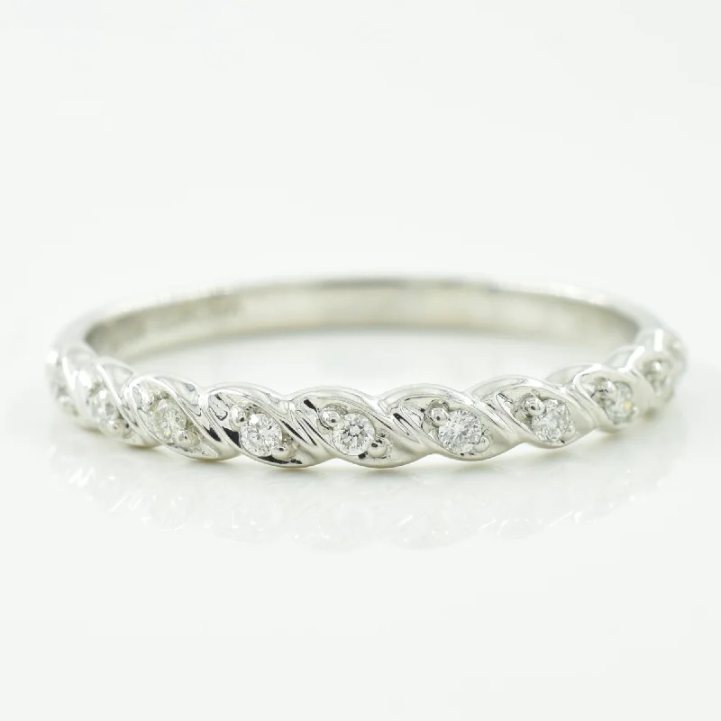 Limited-Time Offer On Premium Jewelry Collections White Gold Semi Eternity Diamond Band | 0.08ctw | SZ 6.5 |