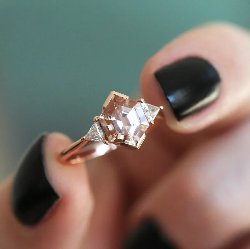 Personalized Jewelry Sale – Meaningful Gifts At Great Prices Nadine Hexagon Morganite Ring