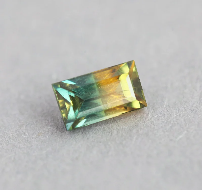 Chic, Trendy, And Affordable Jewelry Sale Loose 0.83 Ct Rectangle Teal And Orange Yellow Sapphire