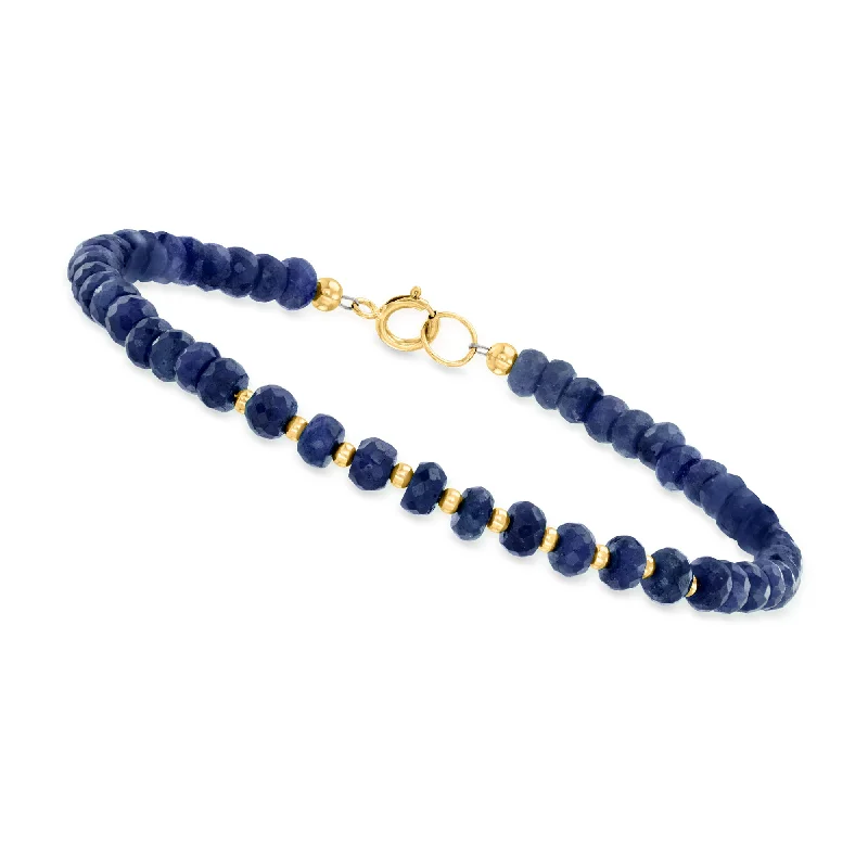 Canaria Sapphire Bead Bracelet in 10kt Yellow Gold