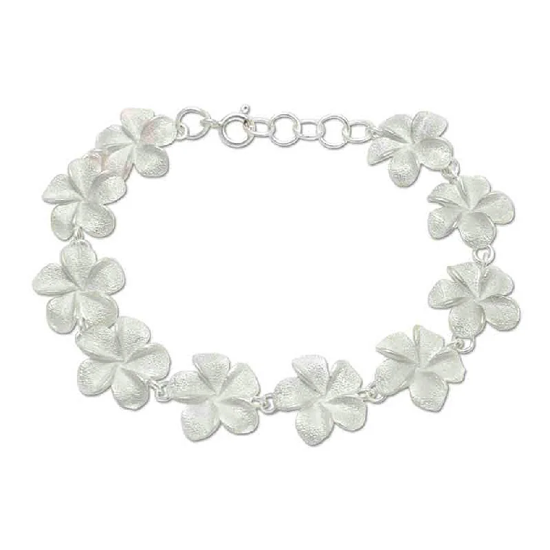 Luxury Jewelry At Unbeatable Discounts Frangipani Sterling Silver Link Bracelet