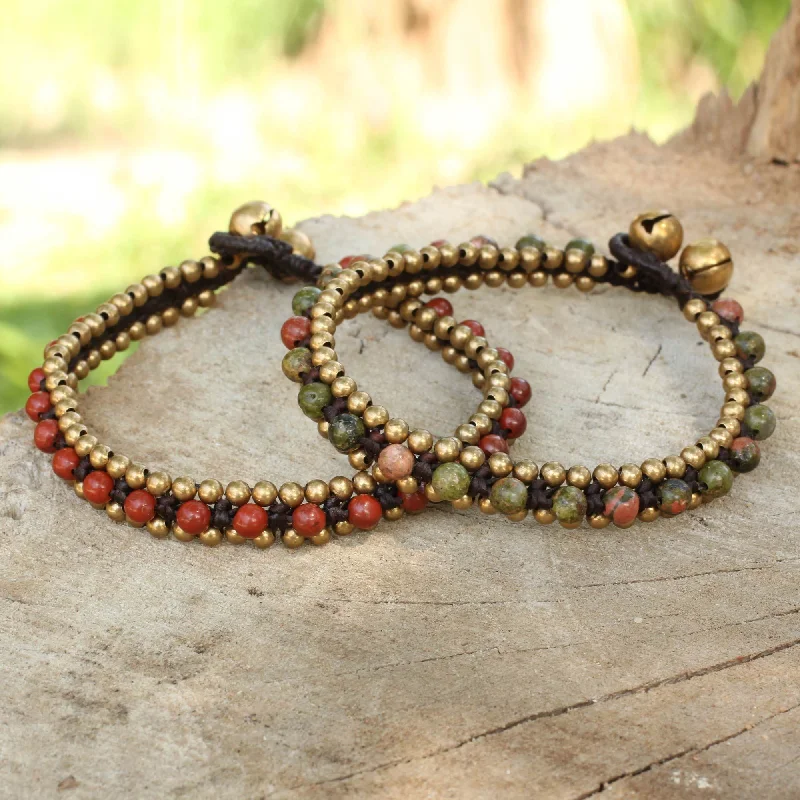 Modern Jewelry At Exclusive Discounts – Shop Today Happy Times Unakite & Brass Beaded Bracelet