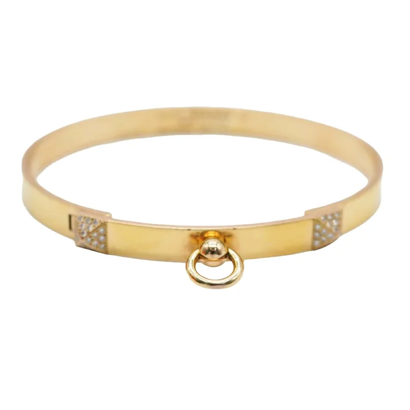 Hermès Collier De Chien Bracelet in 18K Rose Gold, .24 Ctw.