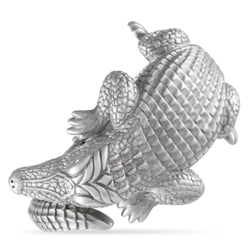 Kieselstein-Cord 18K White Gold Alligator Cuff Bracelet KC05-071824