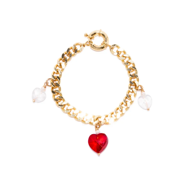 Kokoro Chain and Red Heart Bracelet