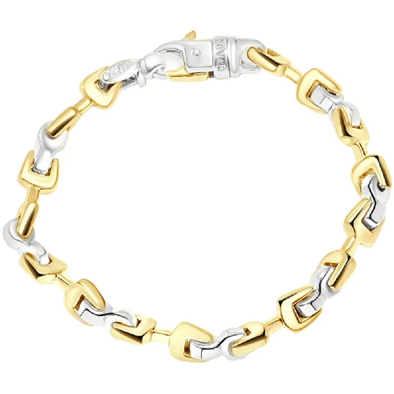 Men's Designed Bolt 14k Gold (51g) or Platinum (95g) 7mm Link Bracelet 8.5"