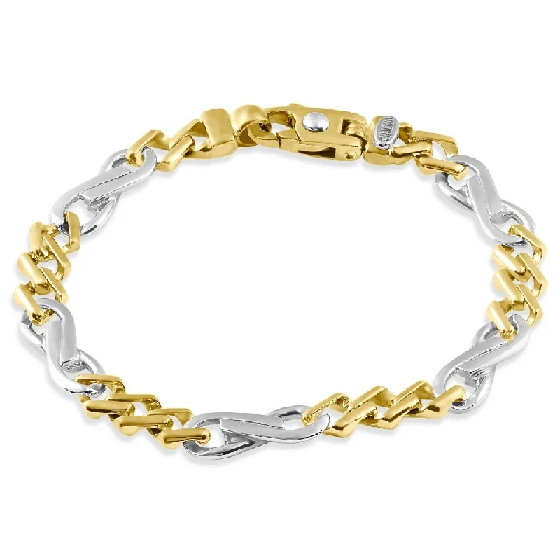 Men's Figaro Link 14k Gold (40gram) or Platinum (65gram) 9.5mm Bracelet 8.25"