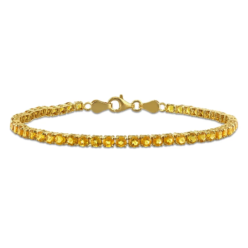 Mimi & Max 4 1/10ct TGW Maderia Citrine Tennis Bracelet Yellow Silver-7.25 in