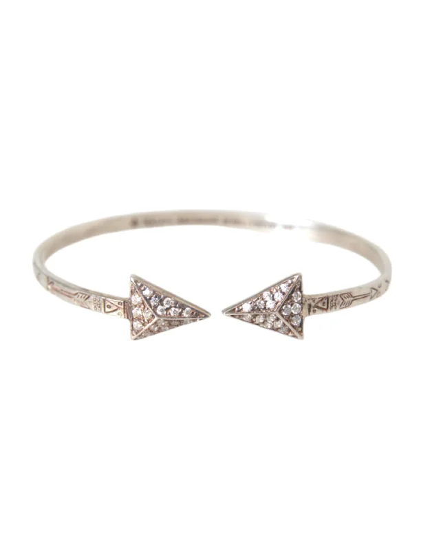 Nialaya Arrow Crystal 925  Bangle Bracelet Women's Women