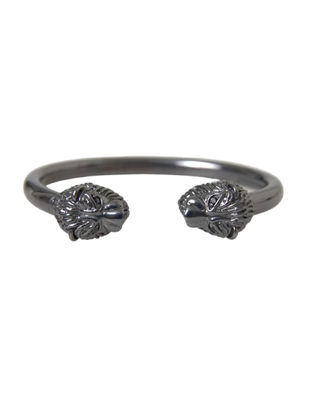 Nialaya  Rhodium Lion Bangle Bracelet Women's Women