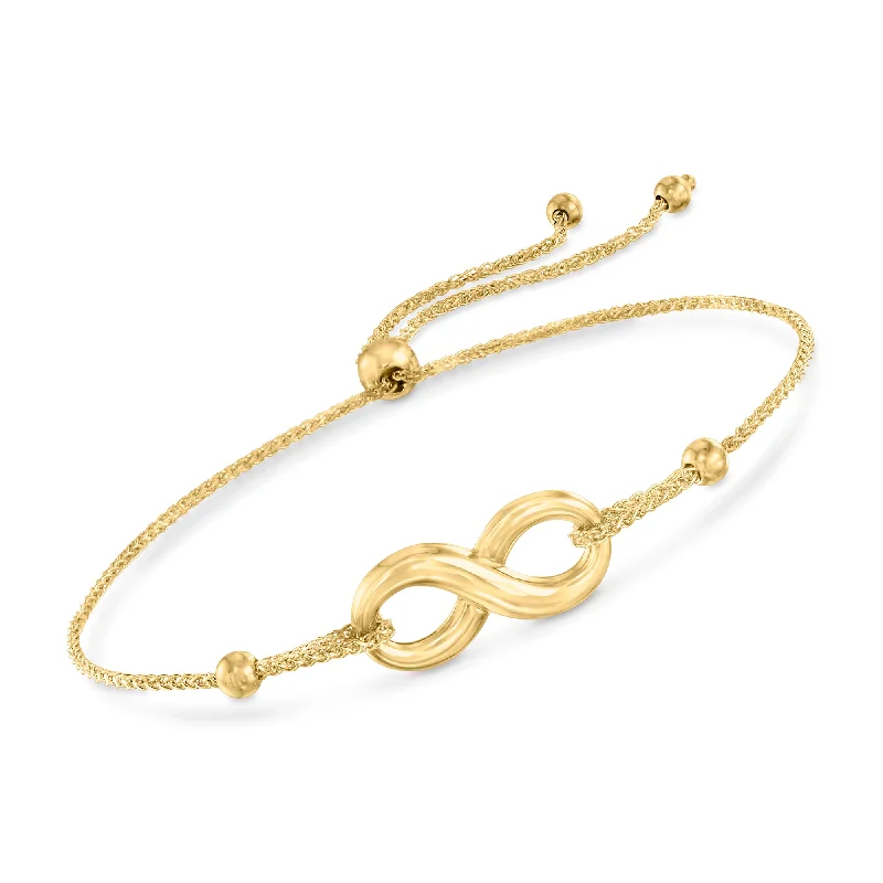 Ross-Simons 14kt Yellow Gold Infinity Symbol Bolo Bracelet