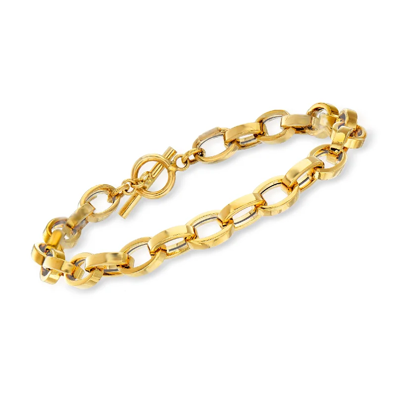 Ross-Simons Italian 14kt Yellow Gold Oval-Link Bracelet