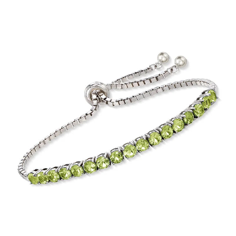 Affordable Luxury Jewelry For Every Occasion Ross-Simons Peridot Bolo Bracelet in Sterling Silver