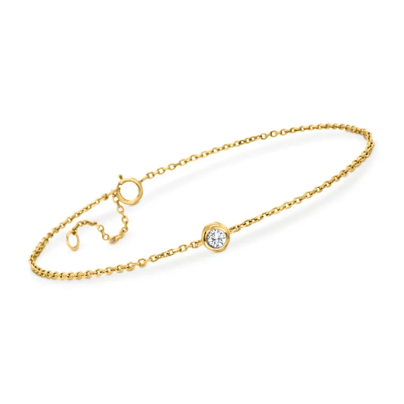 RS Pure by Ross-Simons Diamond Station Bracelet in 14kt Yellow Gold