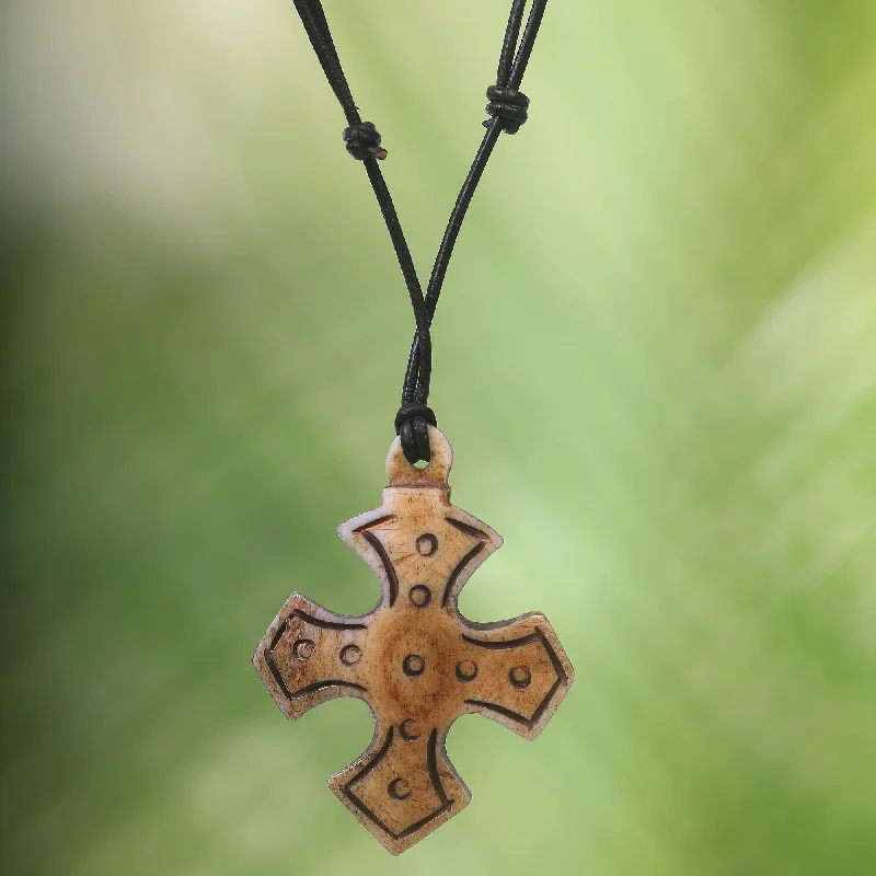 Sacred Bone Pendant & Leather Necklace