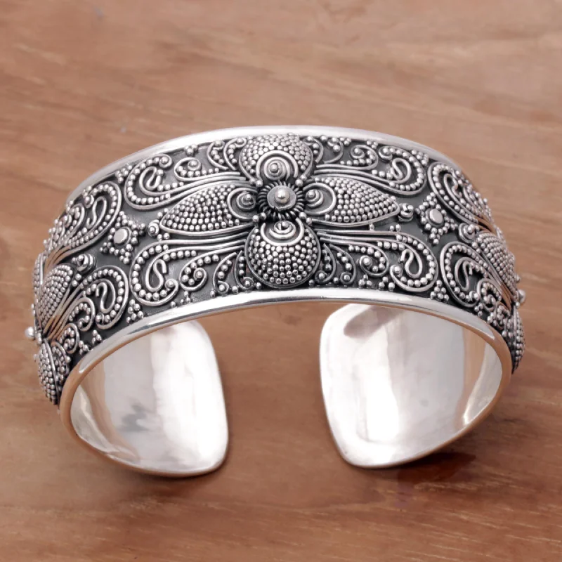 Temple Blooms Sterling Silver Cuff Bracelet