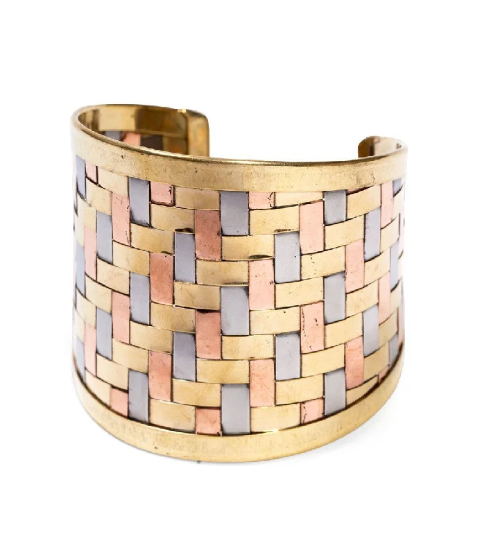 Tri-Metal Woven Dreams Adjustable Cuff