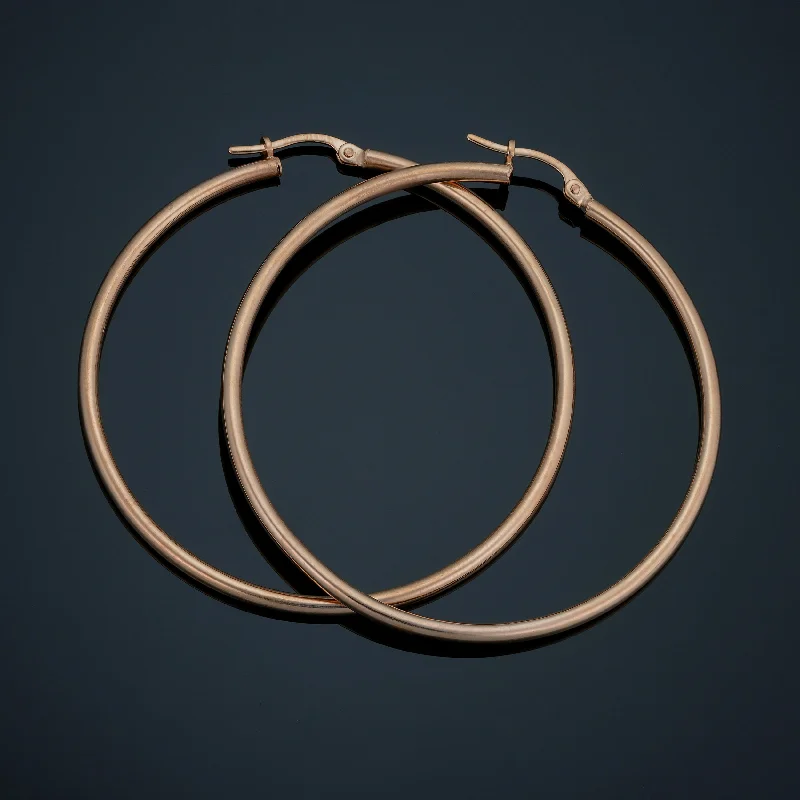 14k Rose Gold Hoop Earrings (45 mm)