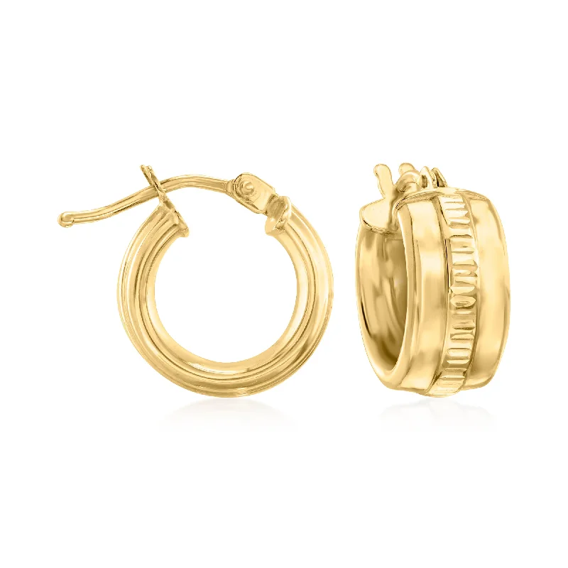 Canaria Italian 10kt Yellow Gold Huggie Hoop Earrings