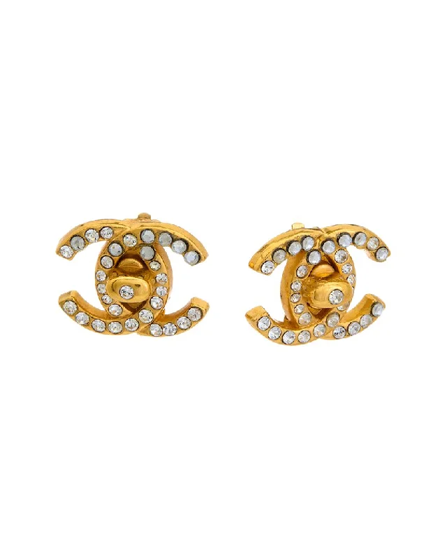 Chanel Turn Lock Coco Mark GP Earrings (Authentic Pre-Owned)