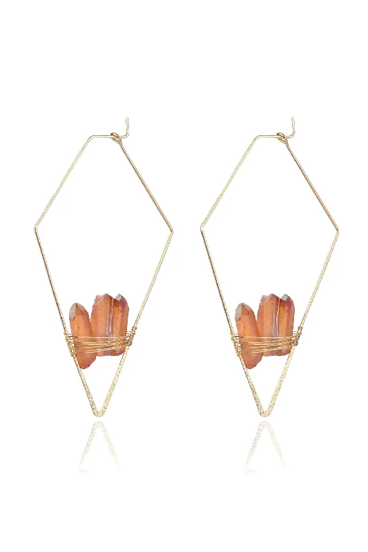 Kite Quartz Earrings - Blush