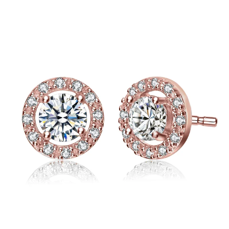 RG Elegant Halo Stud Earrings