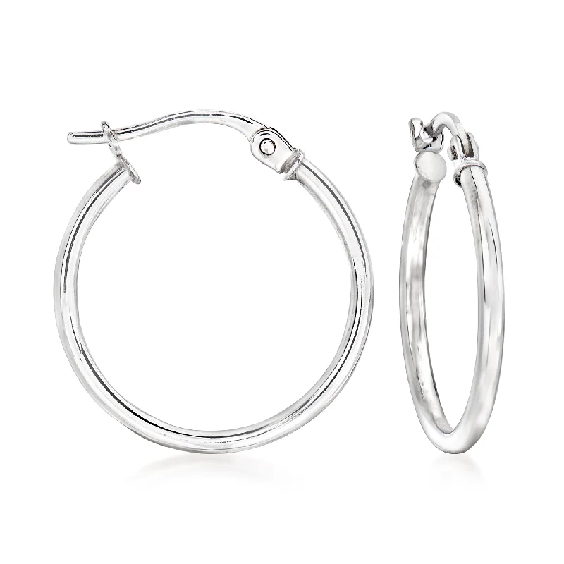 Ross-Simons 14kt White Gold Hoop Earrings