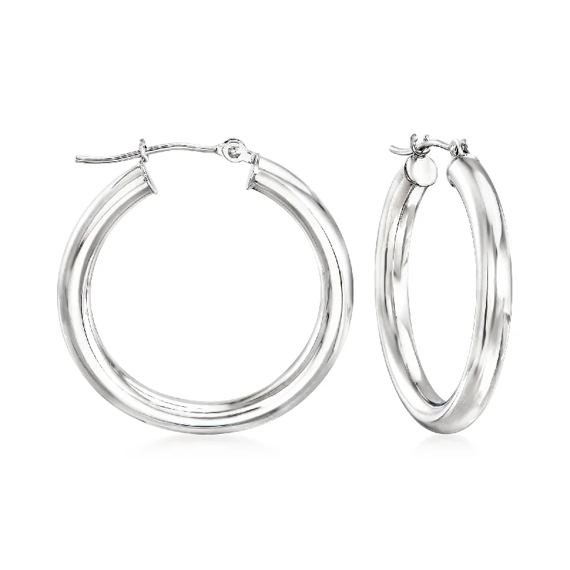 Ross-Simons 14kt White Gold Hoop Earrings