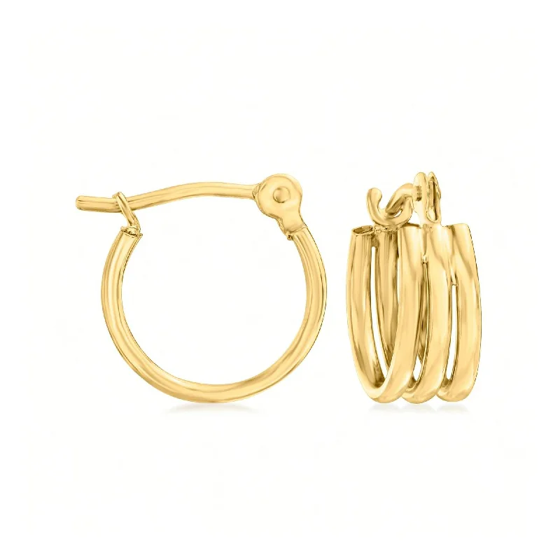 Ross-Simons 14kt Yellow Gold 3-Row Huggie Hoop Earrings