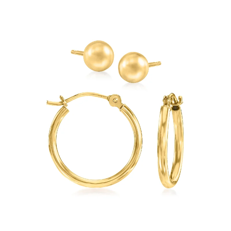 Ross-Simons 14kt Yellow Gold Jewelry Set: Stud and Hoop Earrings