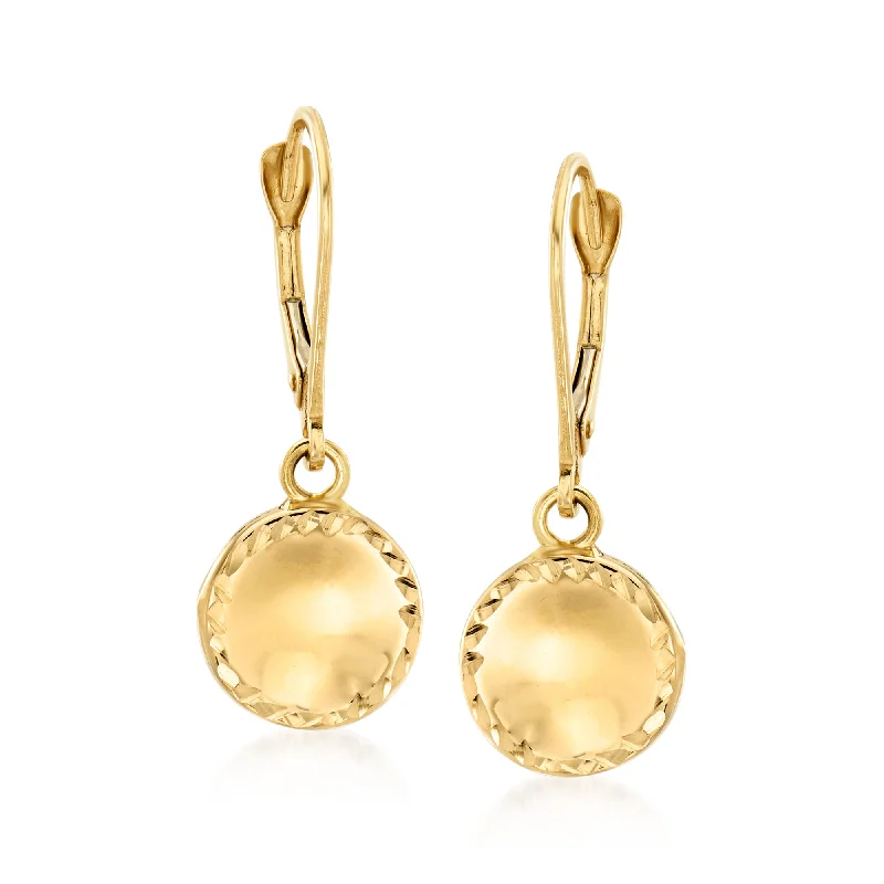 Ross-Simons Italian 14kt Yellow Gold Circle Drop Earrings