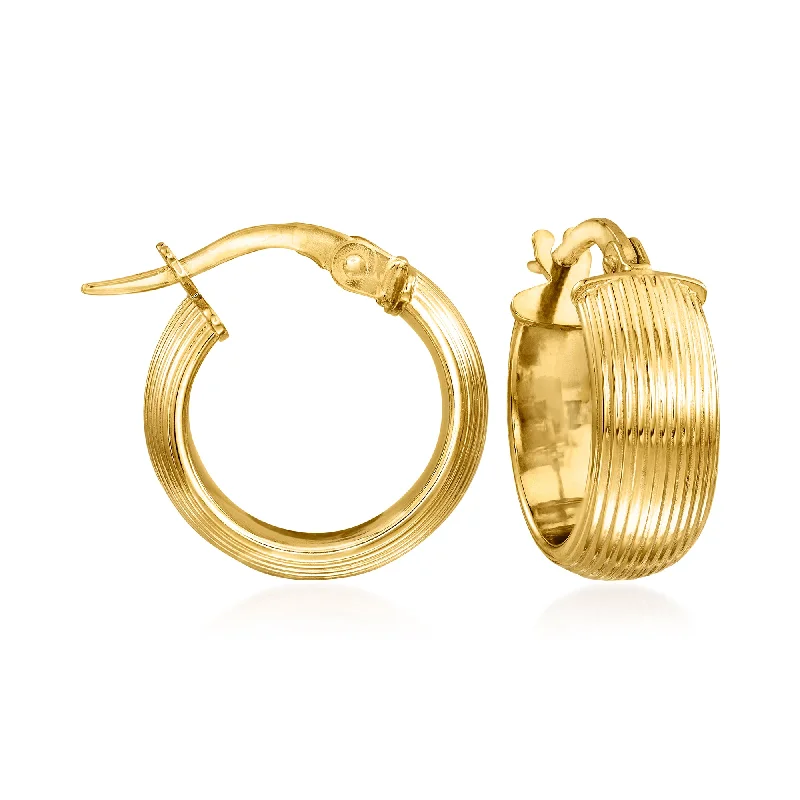 Ross-Simons Italian 14kt Yellow Gold Huggie Hoop Earrings