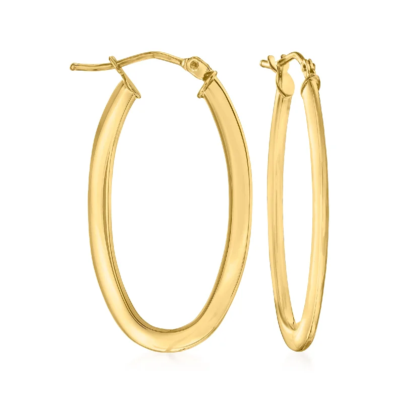 Ross-Simons Italian 14kt Yellow Gold Oval Hoop Earrings