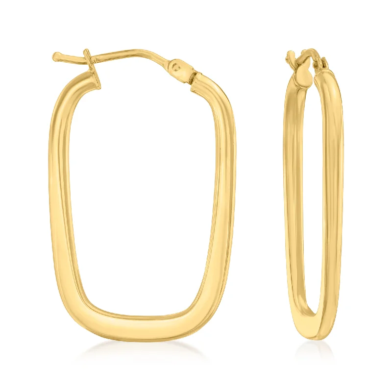 Ross-Simons Italian 14kt Yellow Gold Rectangular Hoop Earrings