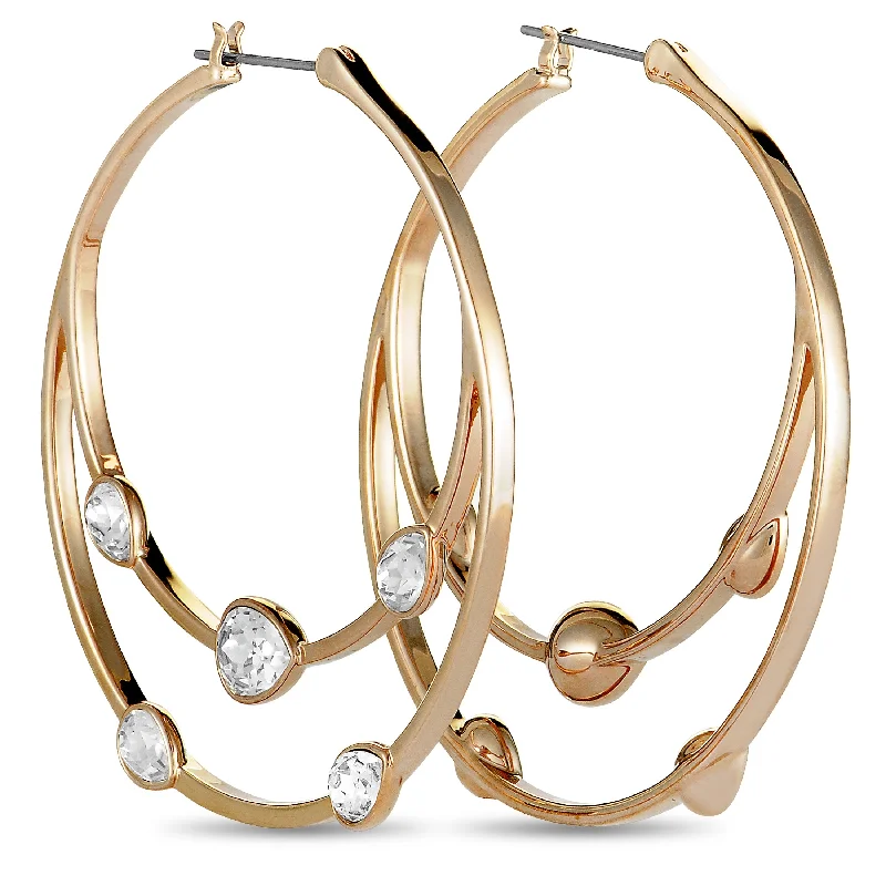 Swarovski Gaze Rose Gold-Plated Crystal Hoop Earrings