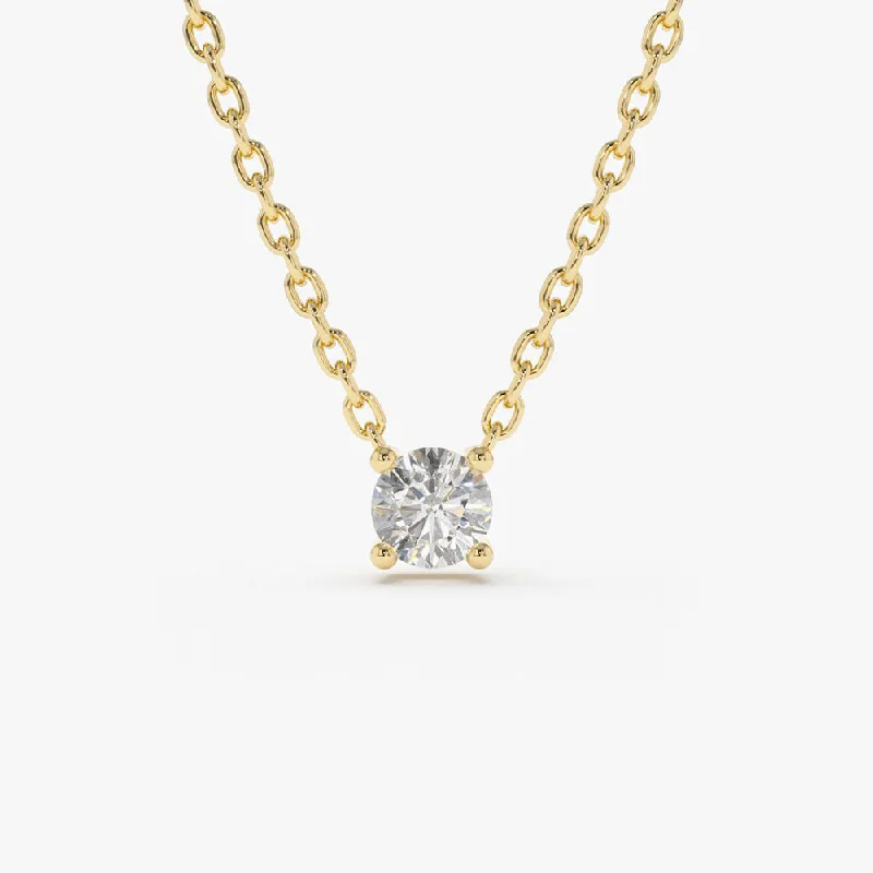 Bold And Beautiful Jewelry Now At Irresistible Prices 0.50 - 1.00 ctw 14k Four Prong Round Diamond Lab Grown Solitaire Necklace - Noah