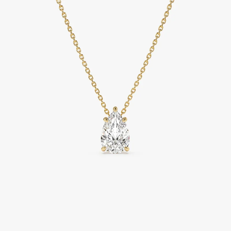 Shine In Style – Shop Jewelry Discounts Today 1.25 ctw 14k Five Prong Pear Shaped Lab Grown Diamond Necklace - Gianna