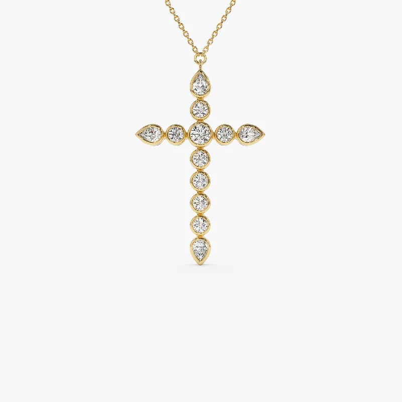 Stunning Jewelry Pieces At The Lowest Prices Ever 1.25 ctw 14k Mixed Shape Lab Grown Diamond Cross - Iris