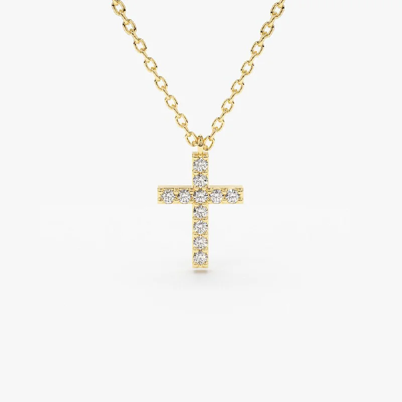 Unlock Unbeatable Jewelry Deals Before They’Re Gone 14K Gold Micro Pave Diamond Cross Necklace