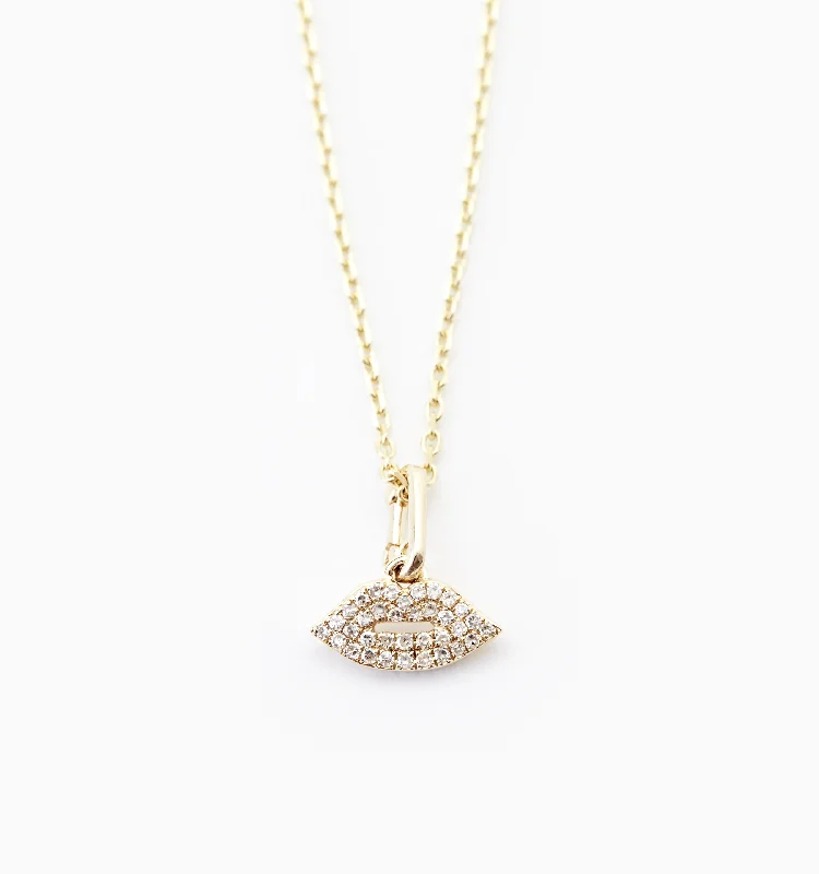 Classic And Modern Jewelry Styles On Sale Lip Diamond Necklace