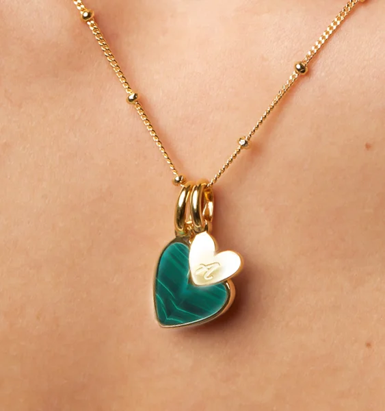 Seasonal Jewelry Clearance – Best Styles At The Lowest Prices Malachite Heart Initial Necklace