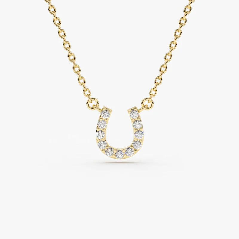 Elegant Jewelry At Unbeatable Prices – Shop Today 14K Mini Diamond Horseshoe Necklace