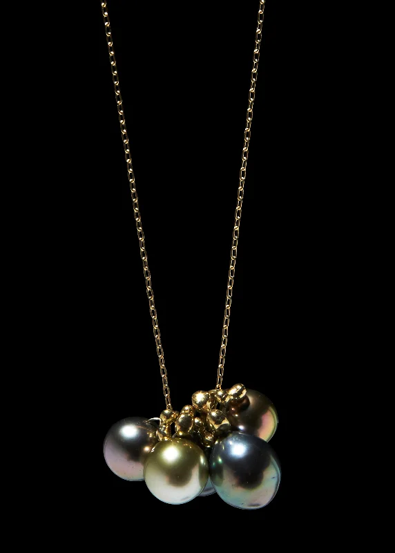 Shine Bright With Our Special Jewelry Promotions Molten Cluster Tahitian Black Pearl Charm Necklace