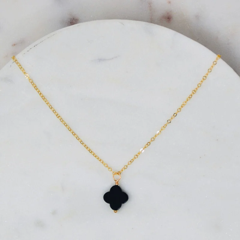 Shop Elegant Jewelry At Unbeatable Prices Payton Clover Necklace - Onyx