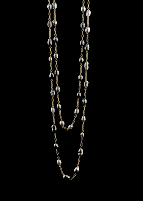 High-Quality Jewelry At A Fraction Of The Cost Tahitian Keshi Pearl Long Necklace