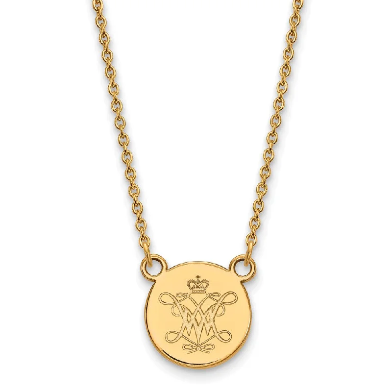 Jewelry Clearance Event – Stock Up Before It's Over 14k Gold Plated Silver William And Mary Small Disc Pendant Necklace