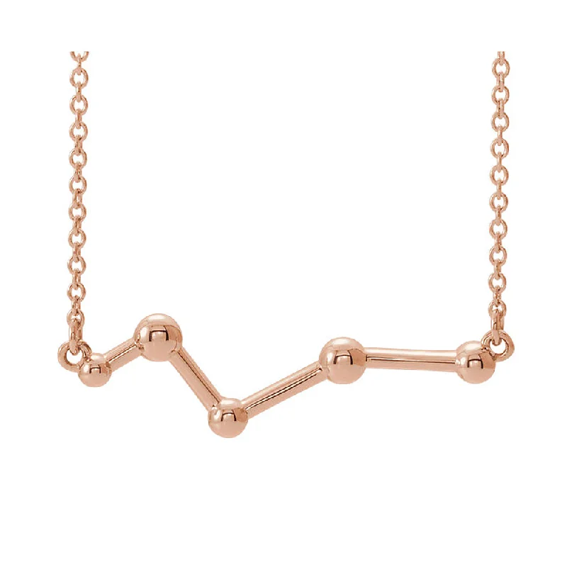 Chic And Stylish Jewelry At Discounted Prices 14k White, Yellow or Rose Gold Constellation Bar Necklace, 18 Inch