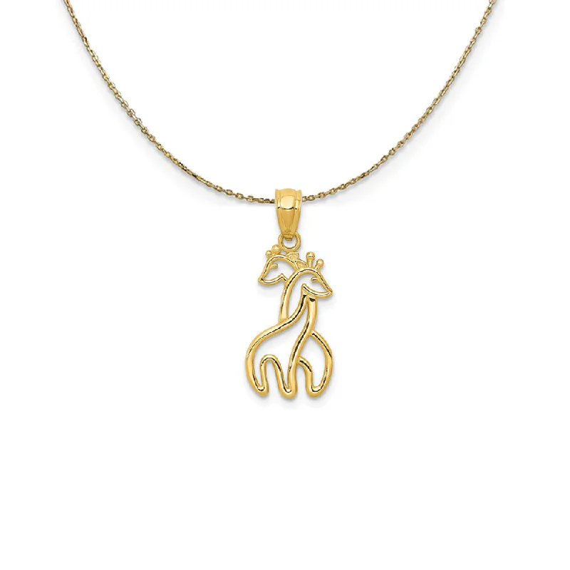 Final Call For Exquisite Jewelry At Reduced Rates 14k Yellow Gold Giraffes Silhouette (22mm) Necklace